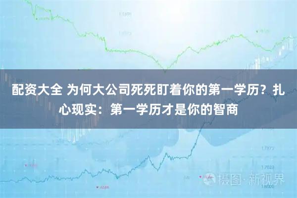 配资大全 为何大公司死死盯着你的第一学历？扎心现实：第一学历才是你的智商