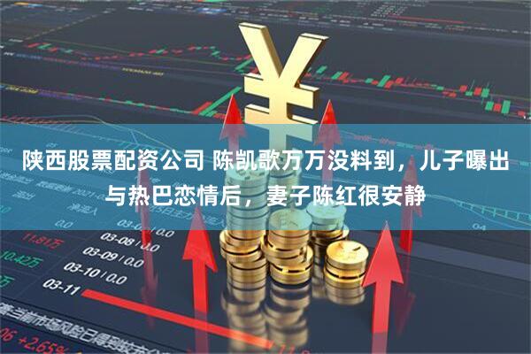 陕西股票配资公司 陈凯歌万万没料到，儿子曝出与热巴恋情后，妻子陈红很安静